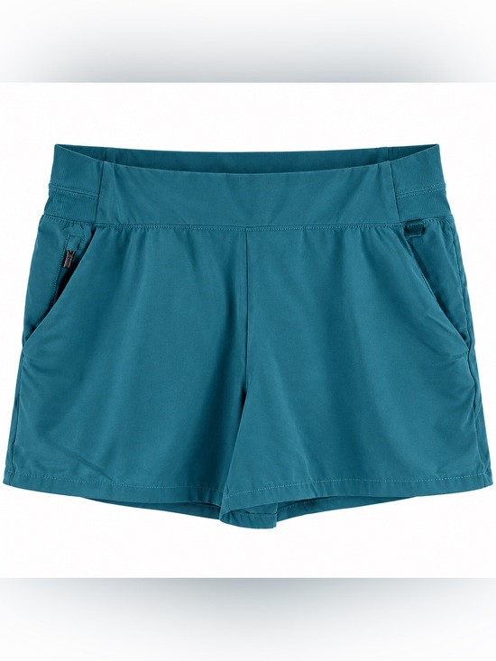 Athleta Pants - Athleta Women's Teal Shorts Size 10 Zip Pocket Ribbed Waist Athletic